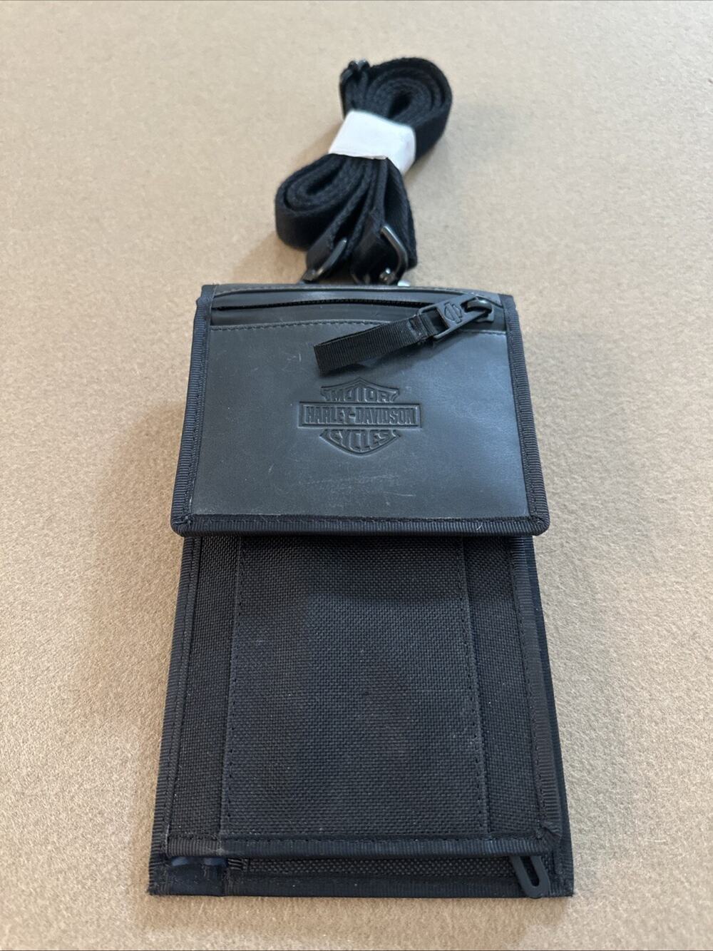 Harley Davidson Wallet With Strap Fold Over With Snap Closure.